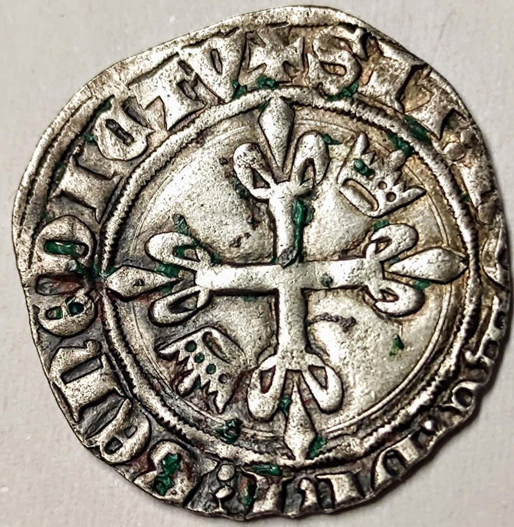 CHARLES VI Gros dit Florette émission faite sous contrôle du Duc de Bourgogne monnaies europe medievale france royales charles vi gros dit florette emission faite sous controle du duc de bourgogne