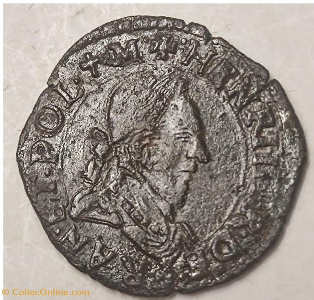 HENRI III double tournois 1587 monnaies europe medievale a france henri iii double tournois 1587