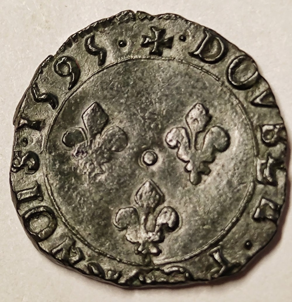 CHARLES X Double tournois 1595 P monnaies europe medievale france royales charles x double tournois 1595 p