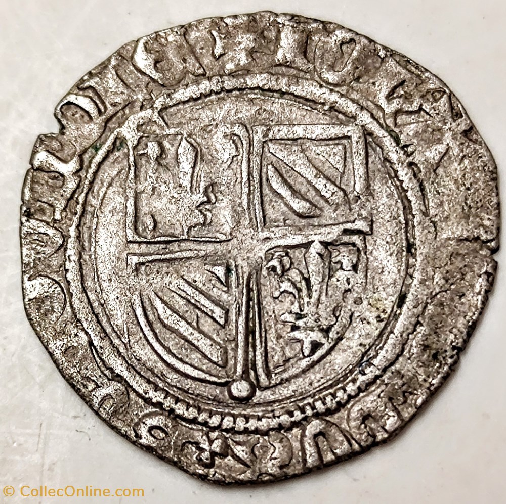 JEAN SANS PEUR 1404-1419 petit blanc Cuisery monnaies europe medievale france feodales jean sans peur 1404 1419 petit blanc cuisery
