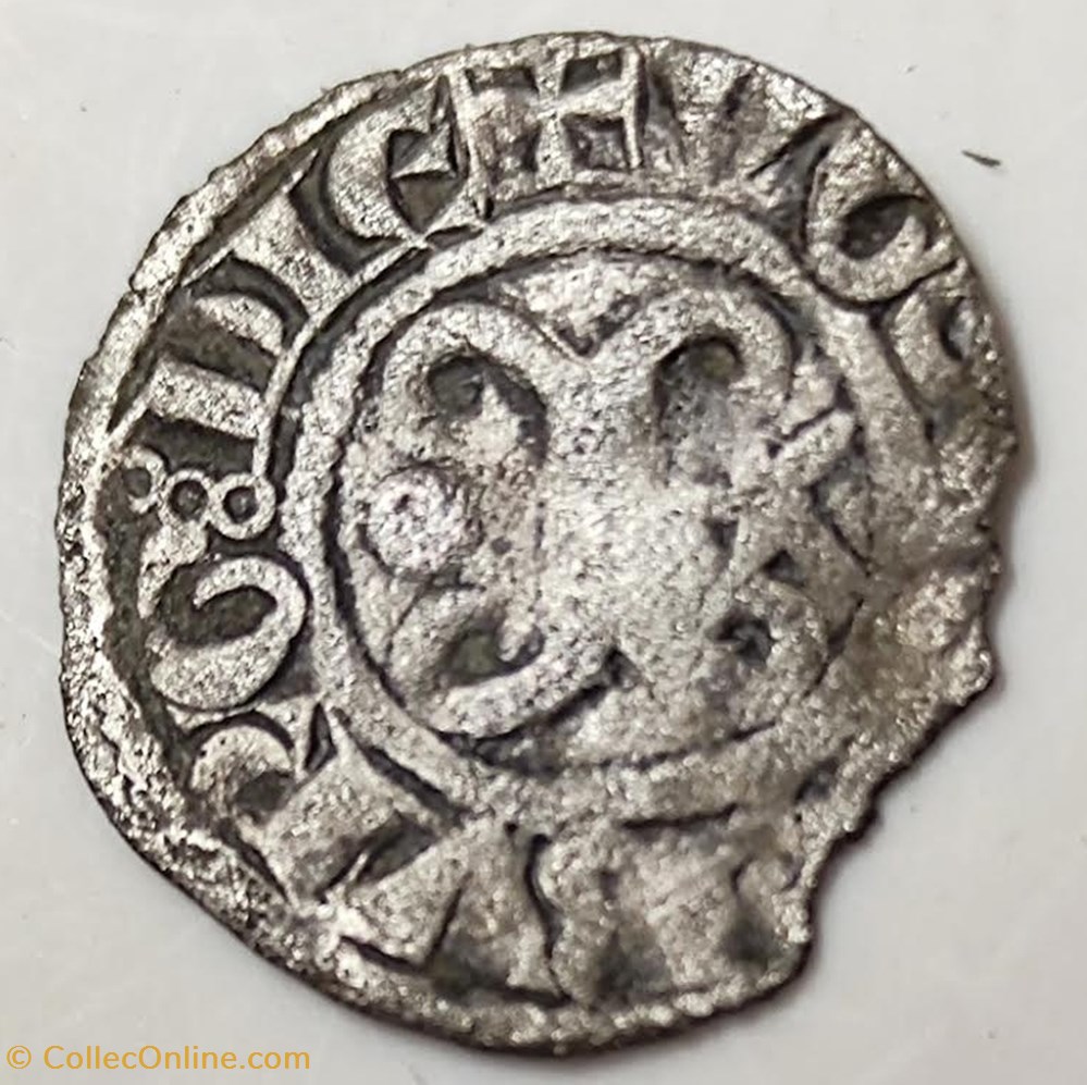 Fin HUGUES III début HUGUES IV denier monnaies europe medievale a france feodales fin hugues iii debut hugues iv denier