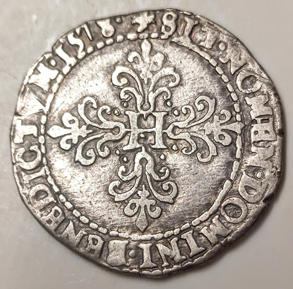 HENRI III demi franc au col plat 1578 Dijon monnaies europe medievale france royales henri iii demi franc au col plat 1578 dijon