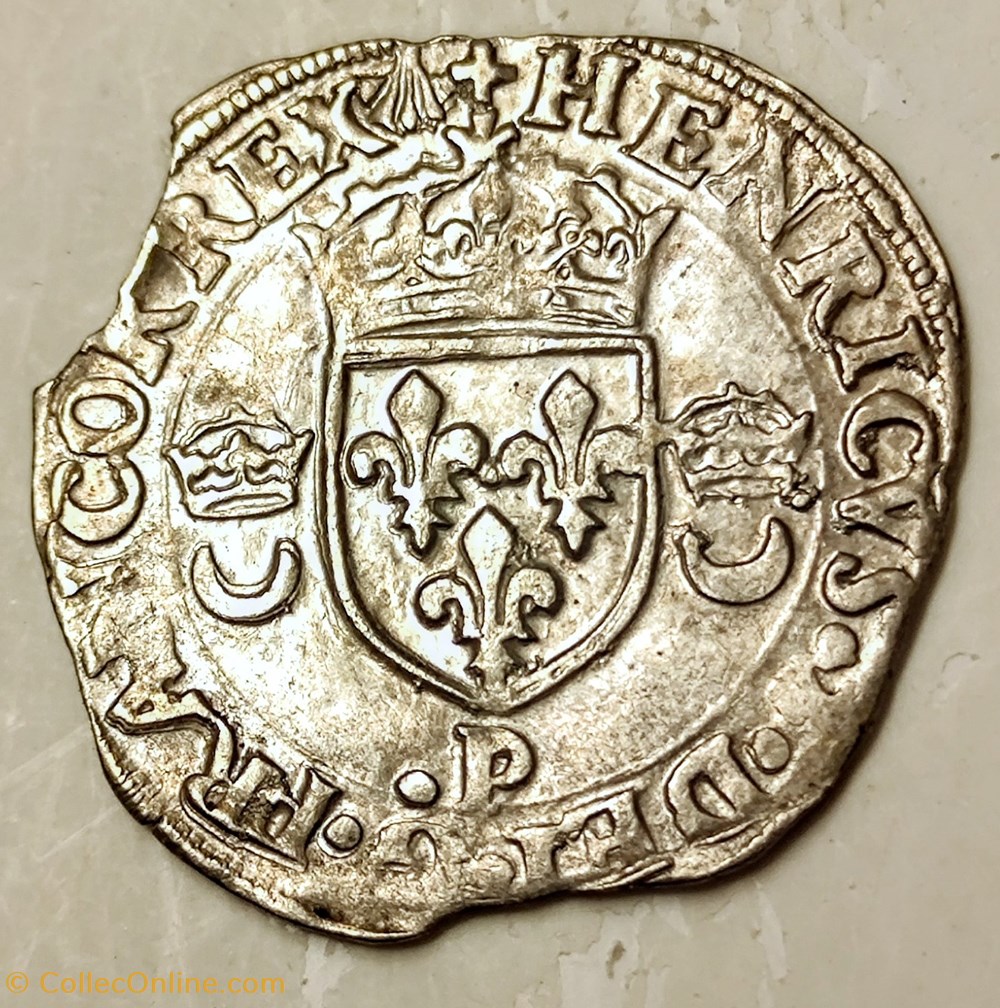 monnaies europe medievale france royales henri ii douzain aux croissants 1552