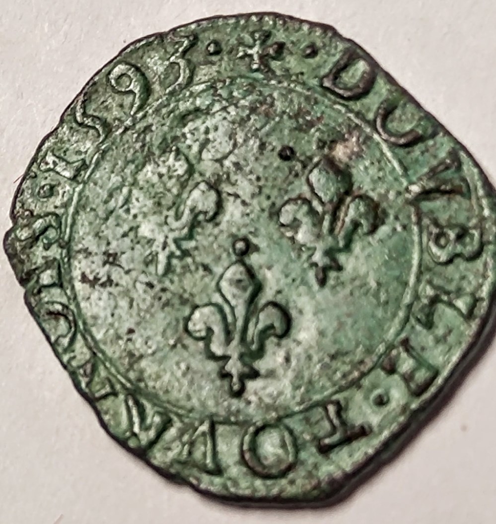 monnaies europe medievale france royales charles x double tournois 1593 p