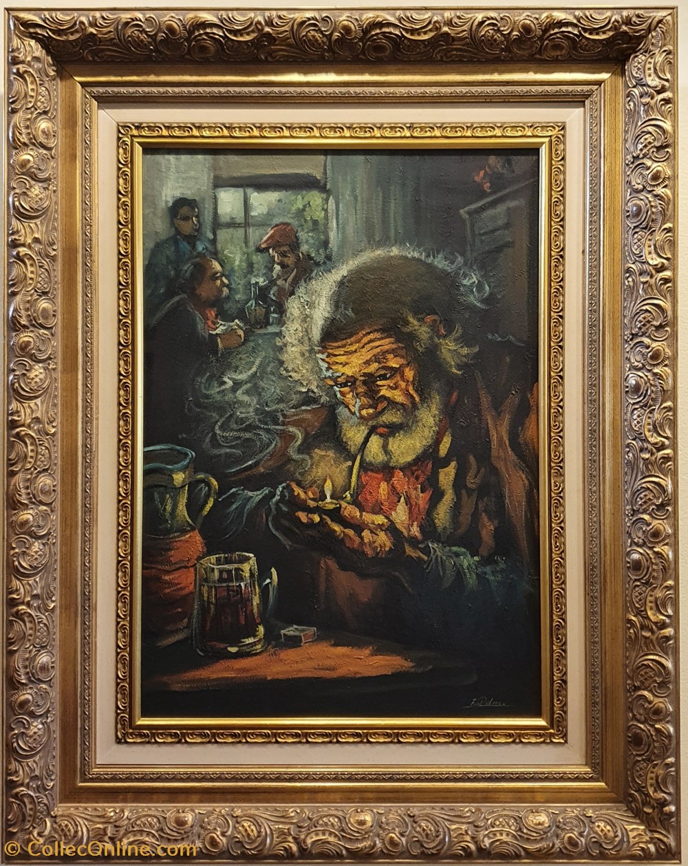 Viejo con pipa arte antichita dipinti disegni viejo con pipa