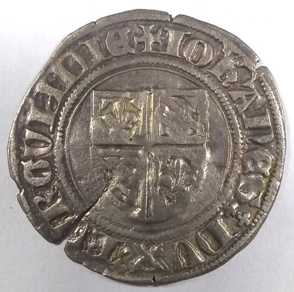 Blanc, Jean Duc de Bourgogne (1404 - 1419) coins european medieval to france feudal blanc jean duc de bourgogne 1404 1419
