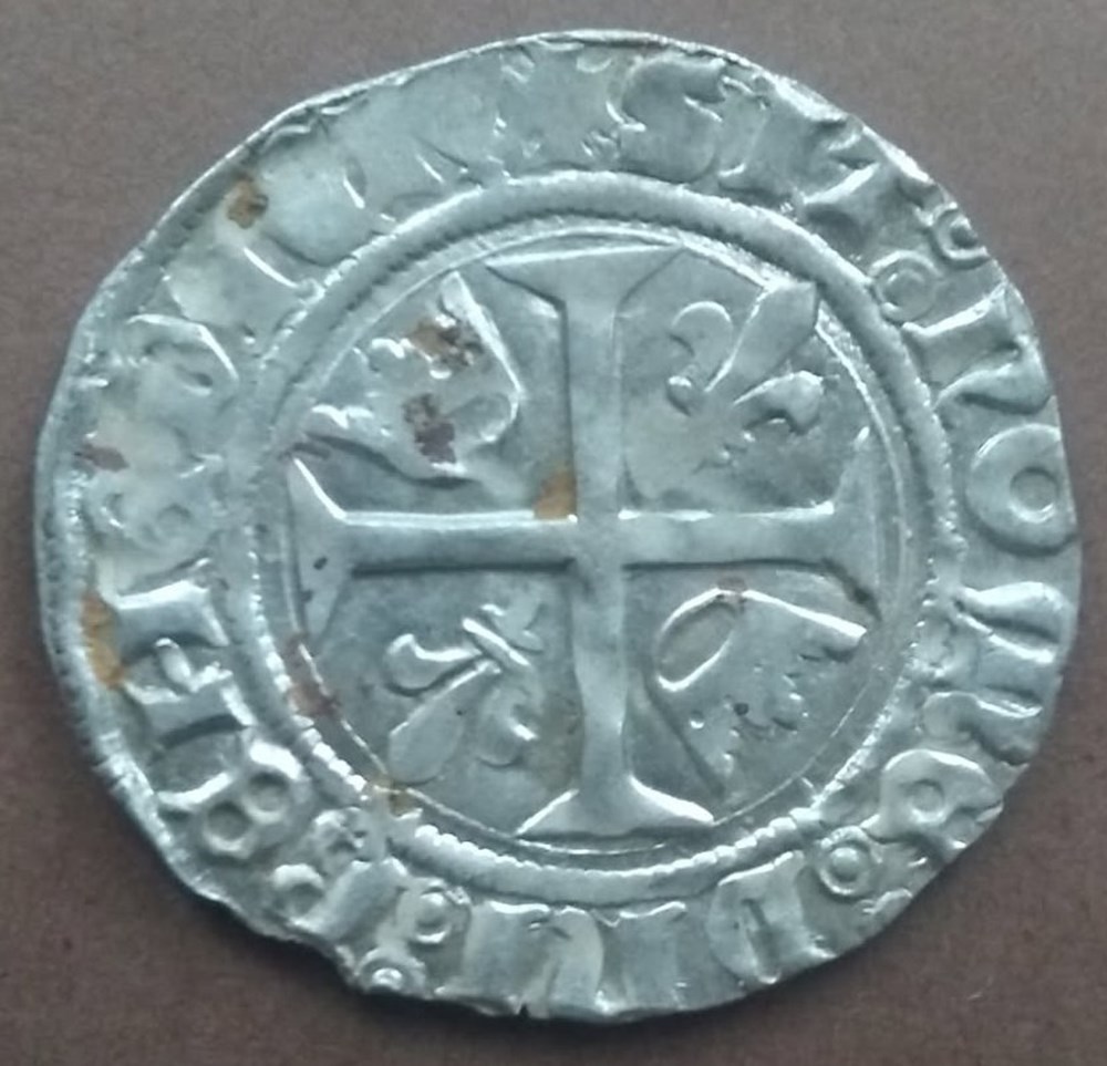Charles VI blanc Guenar.(Saint Pourcain 1389-1418) coins european medieval to france royal charles vi blanc guenar saint pourcain 1389 1418