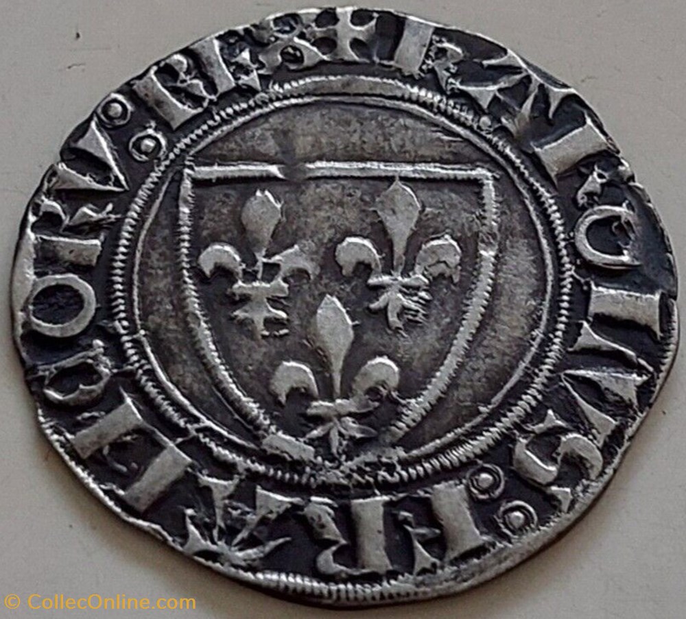 Charles VI le Fol - Blanc Guenar monnaies europe medievale france royales charles vi le fol blanc guenar