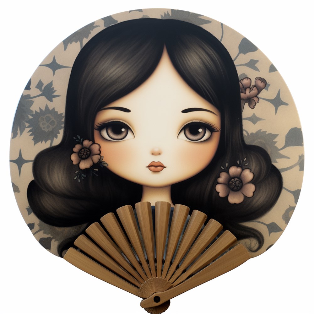metagellanmidjourney 31492 a hand fan with a cute girl on the f eeae7e29 a0aa 4e0e aa04 132181e3fe4a