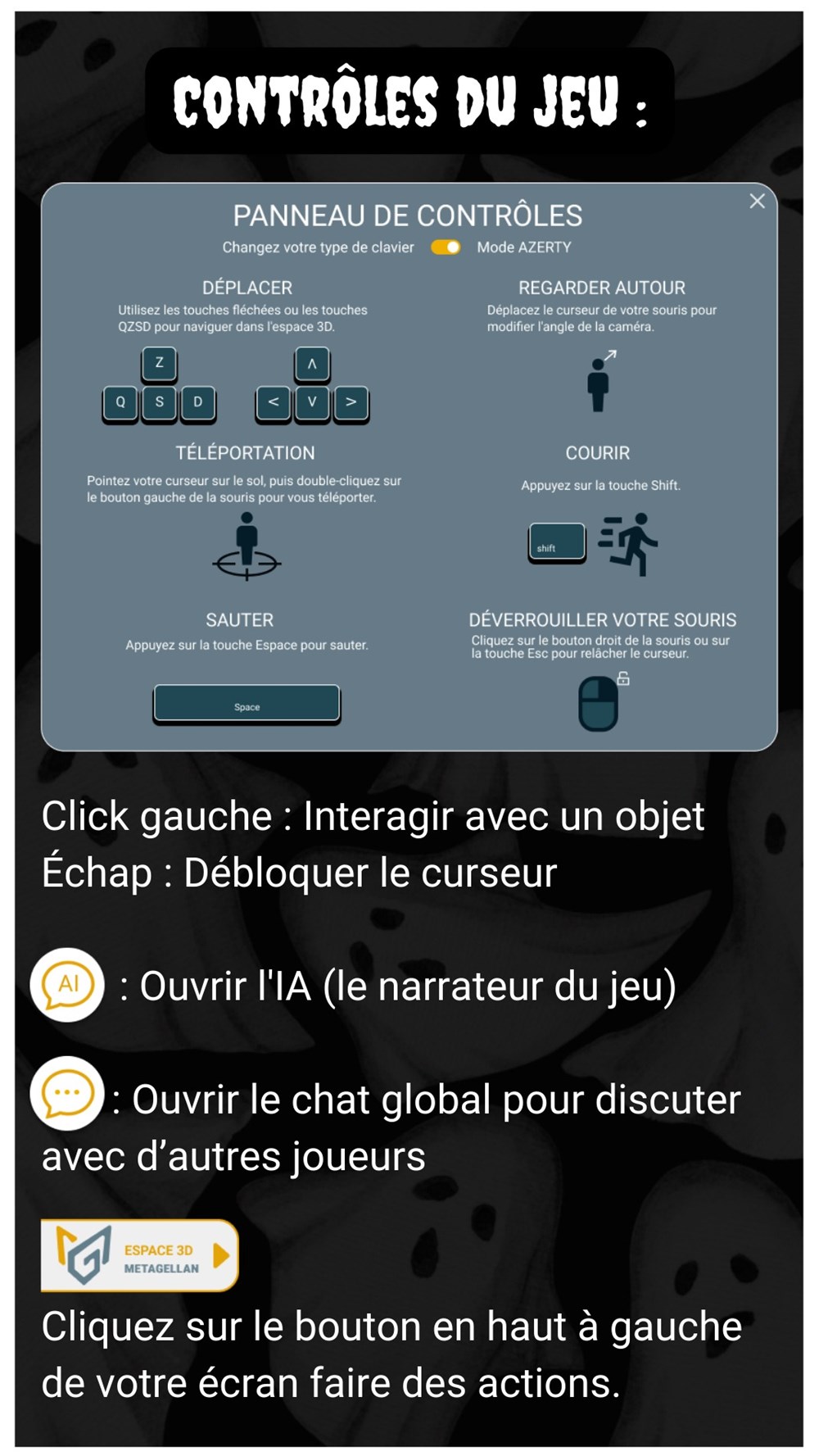 pancarte des controles du jeu