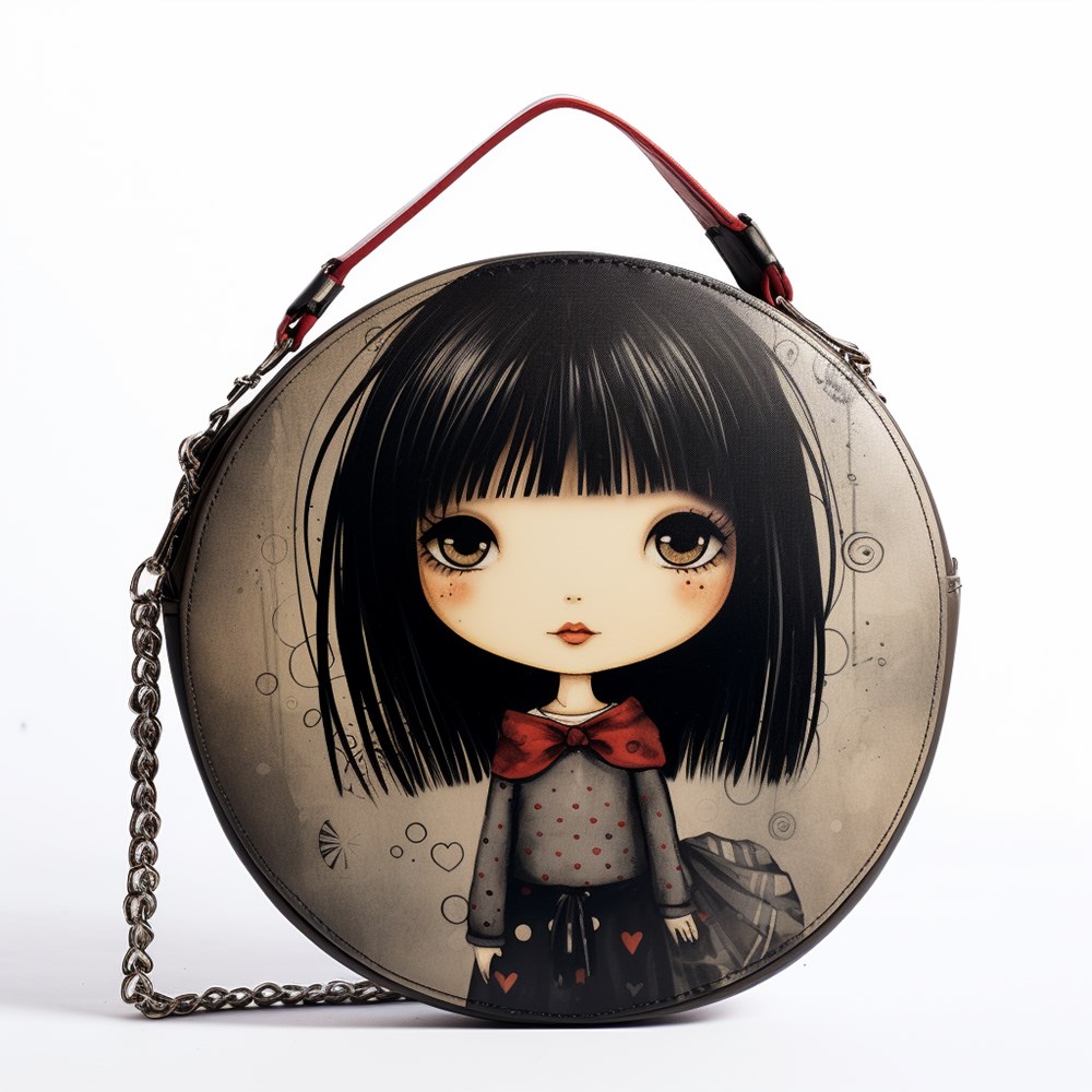 metagellanmidjourney 31492 round bag with a cute girl on the fr e44be312 c1fc 4d51 b658 a1ae4086734b