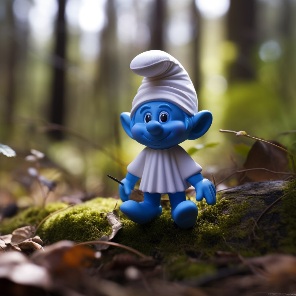 metagellanmidjourney 31492 a smurfette figurine in a forest ea6987d7 b61d 4231 920d 382ceff089ce