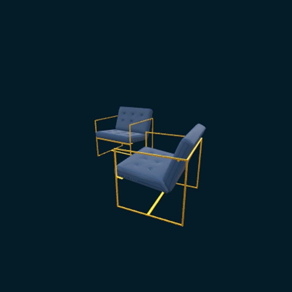 chaises bleues