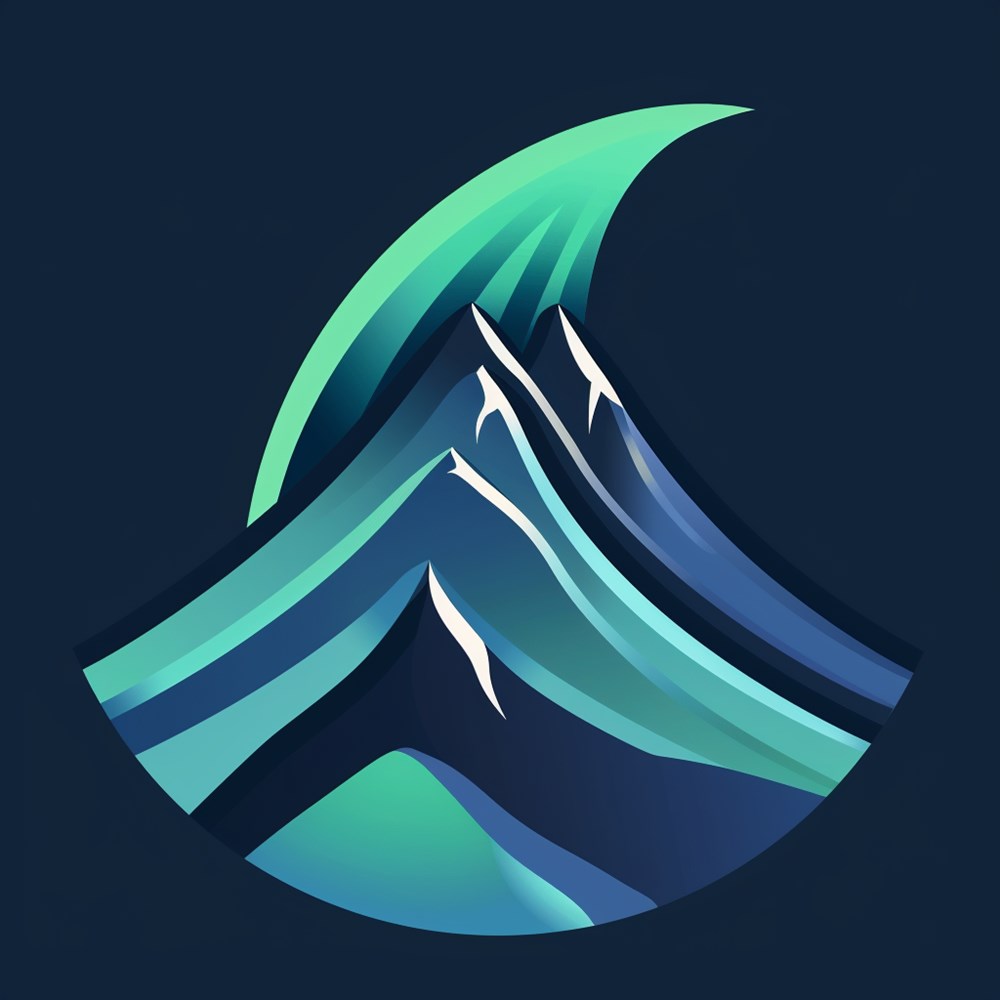 metagellanmidjourney 31492 a logo with stylized aurora over a m 2dfb55c5 fd2a 41e5 a084 f2de55967c21