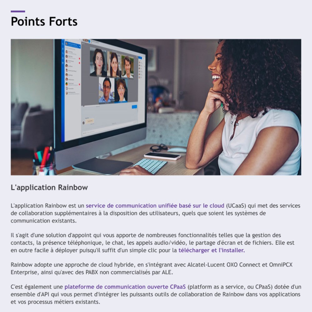 Les points forts de l'application Rainbow les points forts de application rainbow