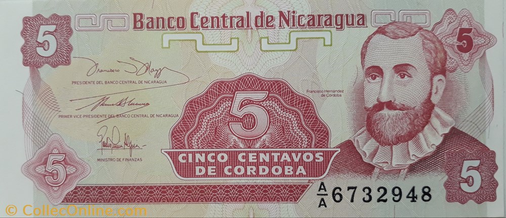 billete america del norte nicaragua