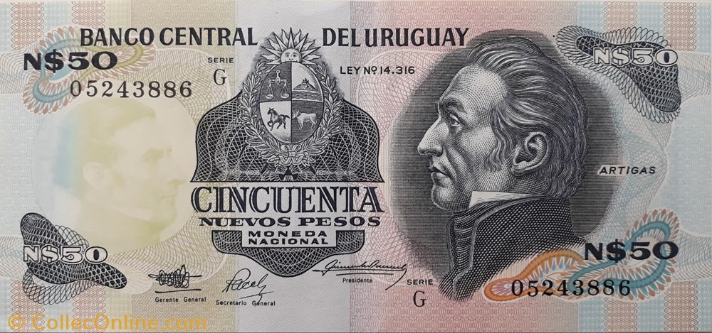 billete america del norte uruguai