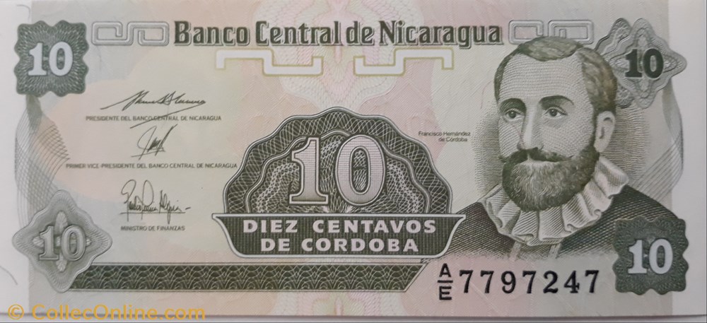 billete america del norte nicaragua
