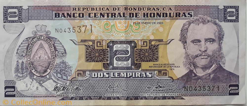 billete america del norte hondures