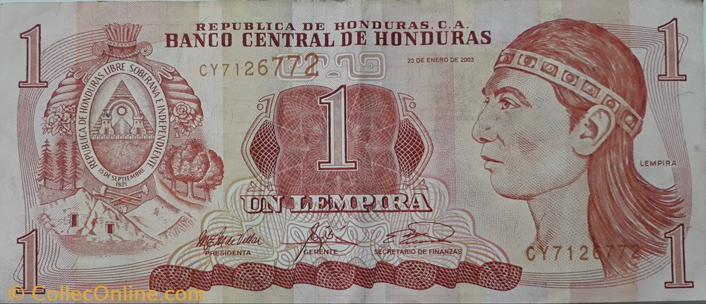 billete america del norte hondures