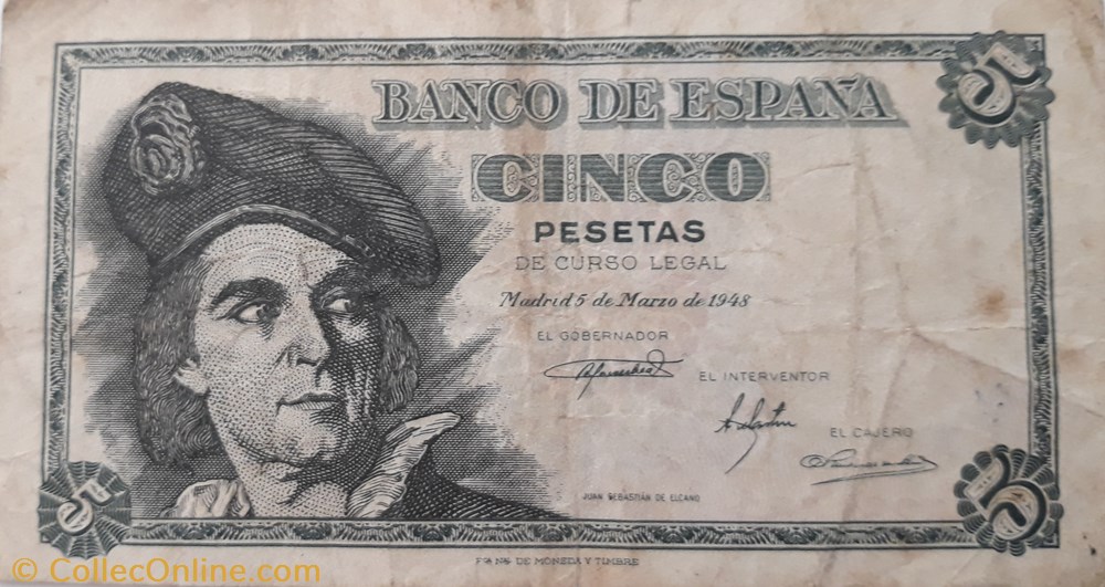 billete 5 pesetas