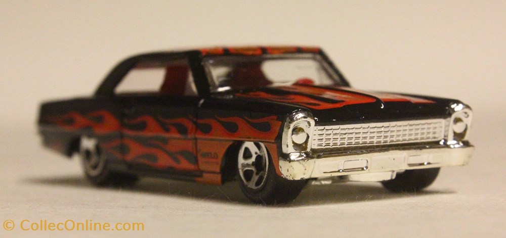 HW Flames - 07/10 - '66 Chevy Nova 5 modele reduit voiture chevrolet hw flames 07 10 66 chevy nova