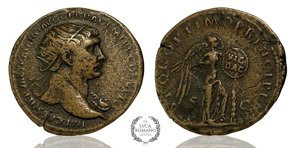 coins ancient to romans imperial and republican extremely rare vic dac trajan dupondius with gorgon aegis bust variant