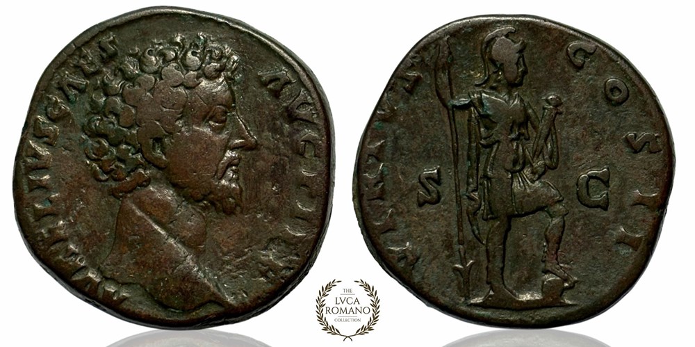 Marcus Aurelius Sestertius minted in Rome 145 (Virtus) coins ancient to romans imperial and republican marcus aurelius sestertius minted in rome 145 virtus