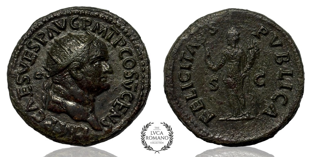Dupondius of Vespasian (Felicitas) coins ancient to romans imperial and republican dupondius of vespasian felicitas