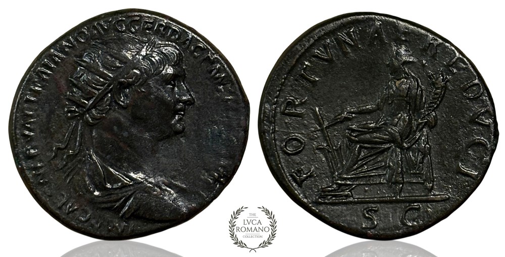 Dupondius of Trajan (FORTVNAE REDVCI) cited and illustrated in Prof. Woytek’s catalog coins ancient to romans imperial republican dupondius of trajan fortvnae redvci cited and illustrated in prof woytek s catalog