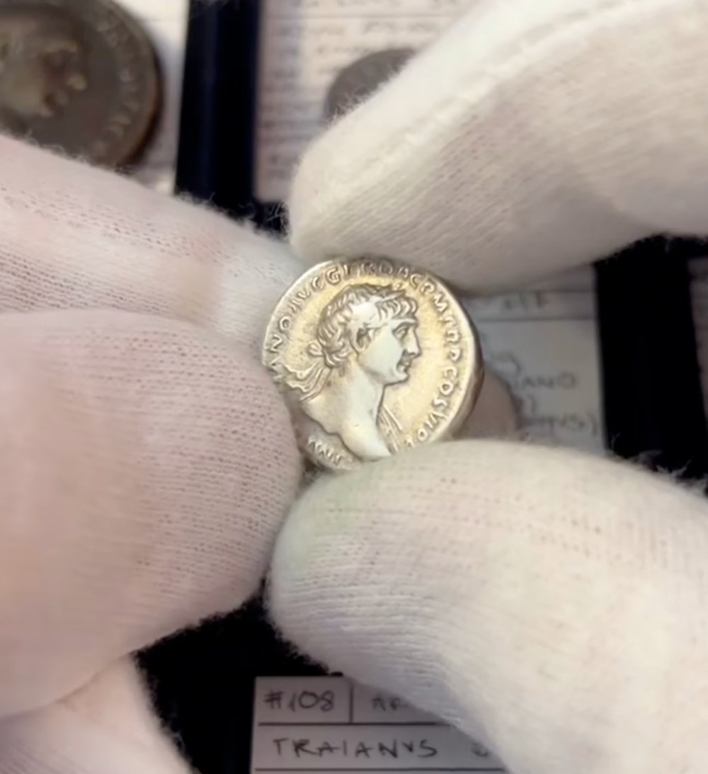 coins ancient to romans imperial and republican trajan denarius with vesta