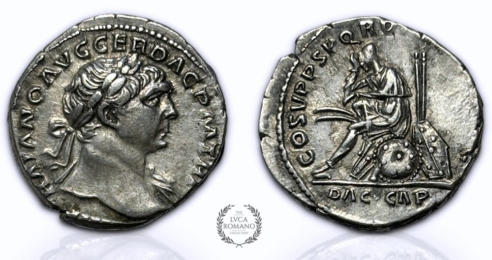 DACIA CAPTA denarius of Trajan, minted in Rome 108-109 coins ancient to romans imperial and republican dacia capta denarius of trajan minted in rome 108 109