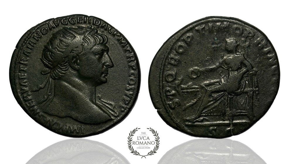 Trajan dupondius (Salus), minted in Rome 109-110 coins ancient to romans imperial and republican trajan dupondius salus minted in rome 109 110