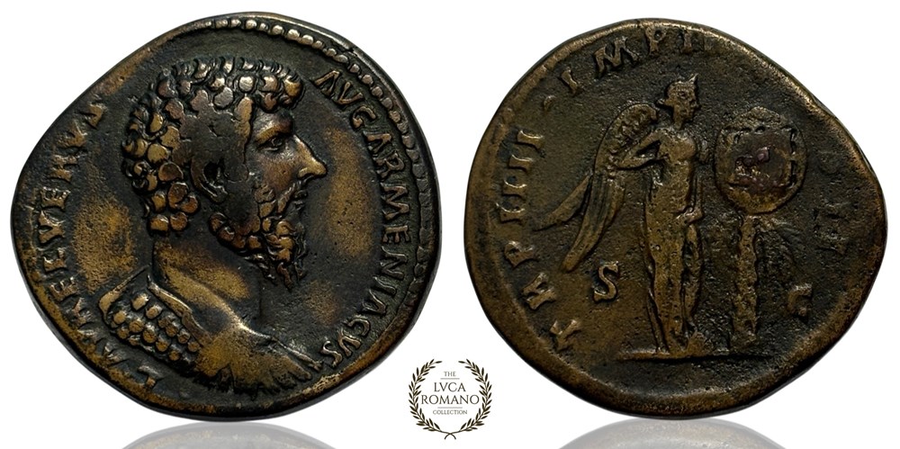 Sestertius with cuirassed bust of Lucius Verus coins ancient to romans imperial and republican sestertius with cuirassed bust of lucius verus