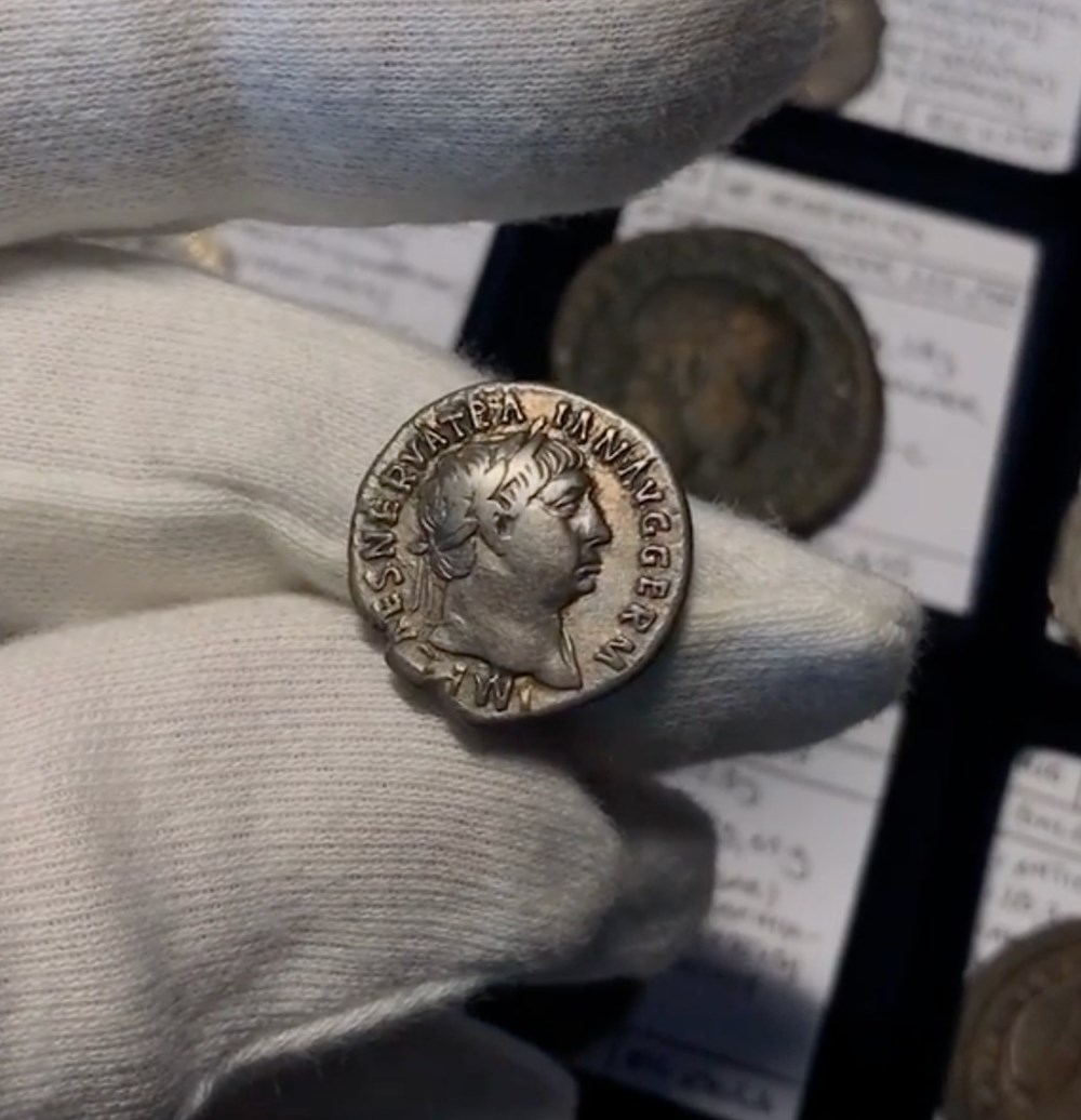 Trajan denarius with Victory standing on the prow coins ancient romans imperial republican trajan denarius with victory standing on the prow