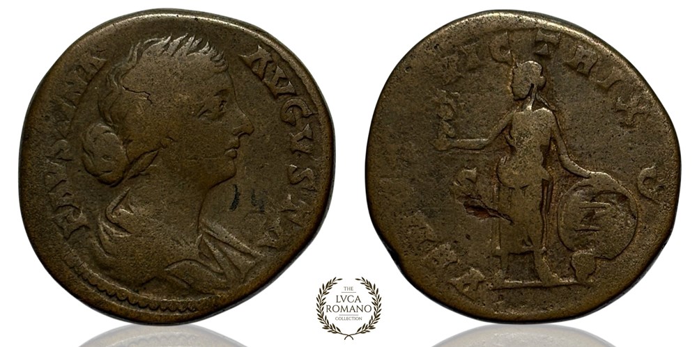 Sestertius with Faustina the Younger (Venus Victrix) coins ancient to romans imperial and republican sestertius with faustina the younger venus victrix