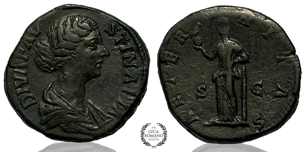 Marcus Aurelius sestertius with Faustina (Aeternitas) coins ancient to romans imperial and republican marcus aurelius sestertius with faustina aeternitas