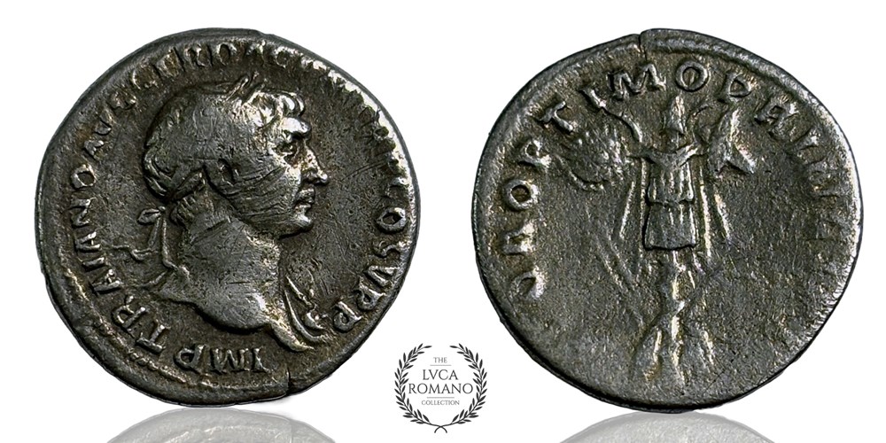 Trajan denarius with tropaeum and rare bust variant coins ancient to romans imperial republican trajan denarius with tropaeum and rare bust variant