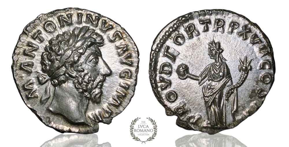coins ancient to romans imperial and republican denarius of the emperor marcus aurelius providentia minted in rome 162 163