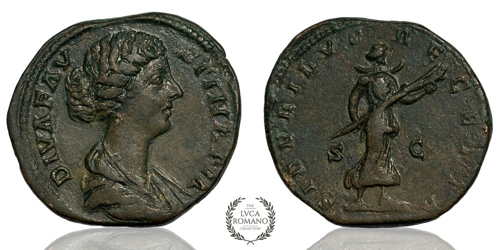 coins ancient to romans imperial and republican sestertius with wife of marcus aurelius faustina ii sideribvs recepta