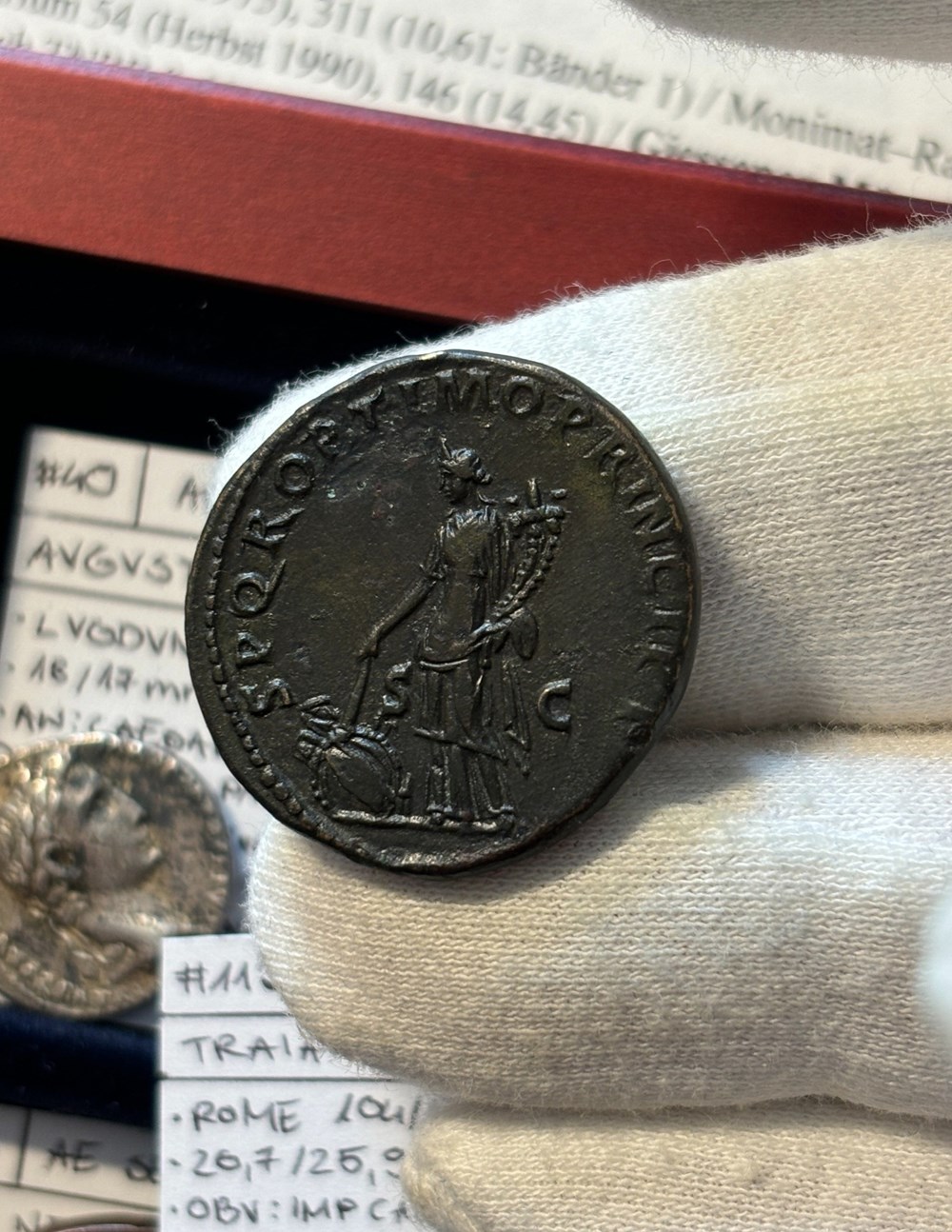 Trajan dupondius (Pax), cited in Prof. Woytek's catalog, minted in Rome 104/105-107 3 coins ancient to romans imperial and republican trajan dupondius pax cited in prof woytek s catalog minted in rome 104 105 107