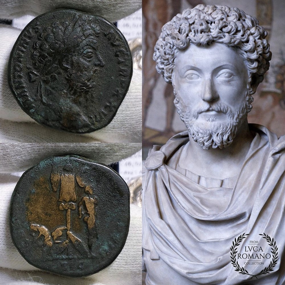 Marcus Aurelius sestertius ("Germania Capta") coins ancient to romans imperial and republican marcus aurelius sestertius germania capta