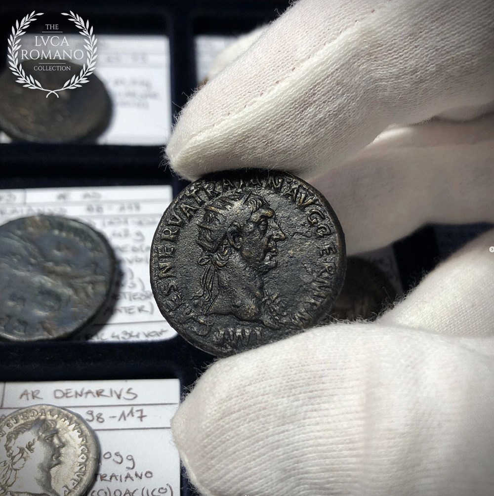 Early Dupondius of Trajan (Abundantia) coins ancient to romans imperial and republican early dupondius of trajan abundantia