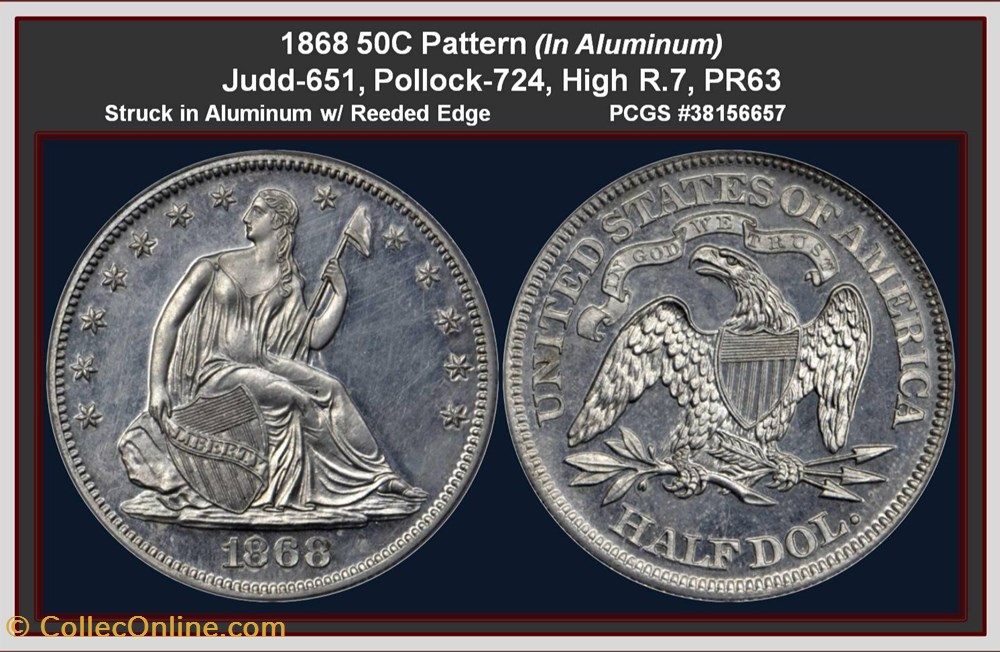 coins j 651 1868 50c