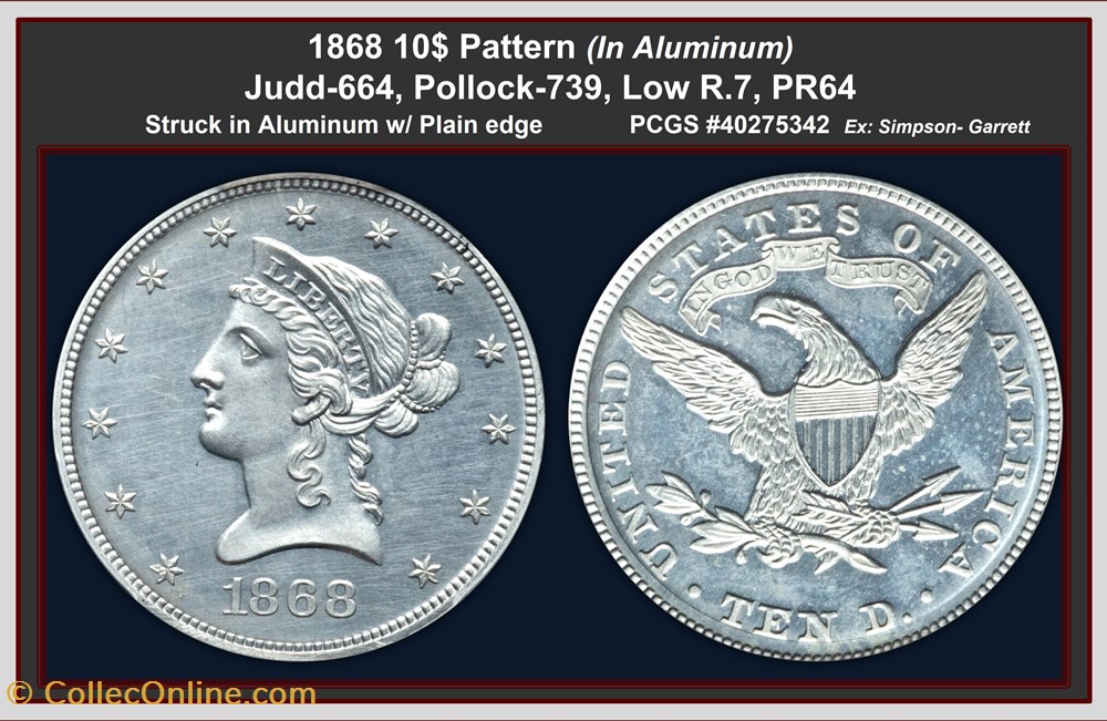 coins j 664 1868 10 eagle
