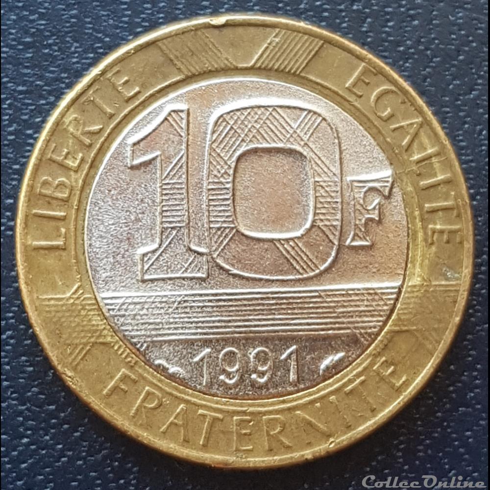 monnaie france moderne 10fr genie 1991 faux