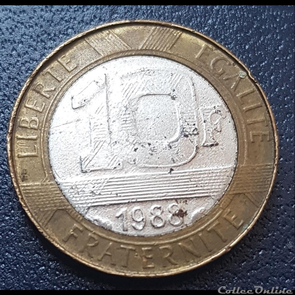 monnaie france moderne 10fr genie 1988 faux 1