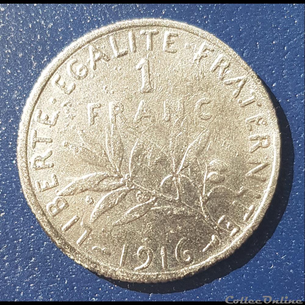 1fr semeuse type argent 1916 (faux) monnaie france moderne 1fr semeuse type argent 1916 faux