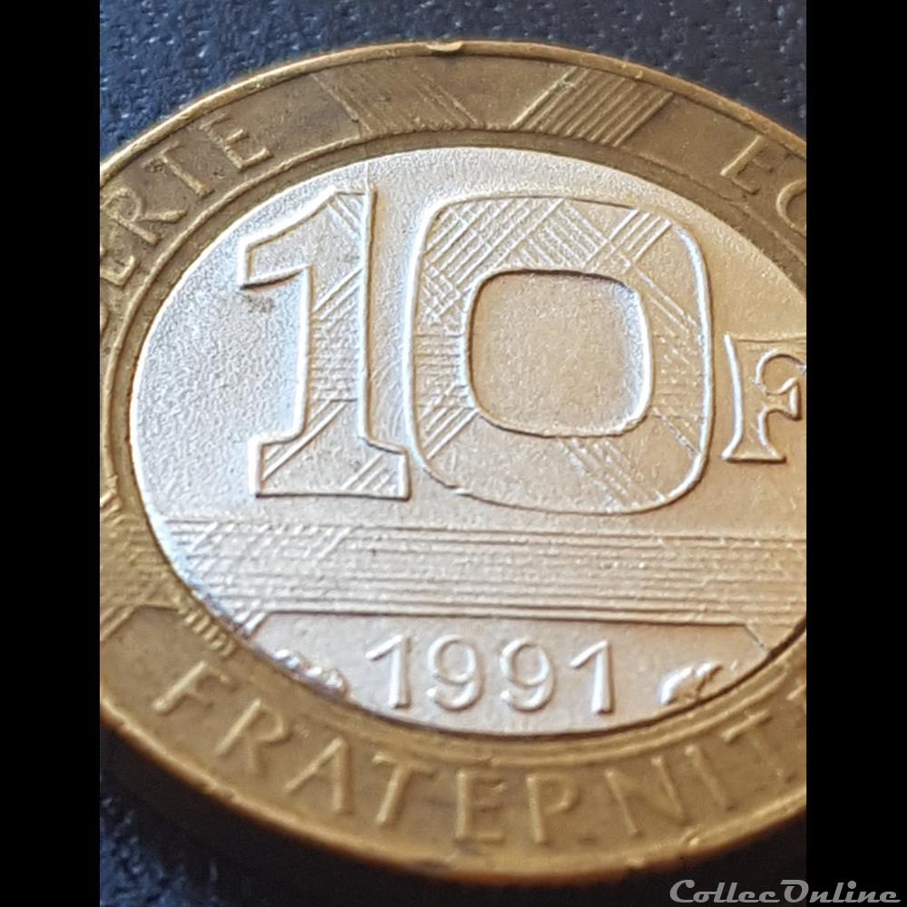monnaie france moderne 10fr genie 1991 faux