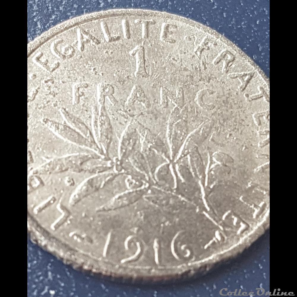 1fr semeuse type argent 1916 (faux) 4 monnaie france moderne 1fr semeuse type argent 1916 faux